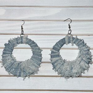 NEW Denim Hoop Earrins